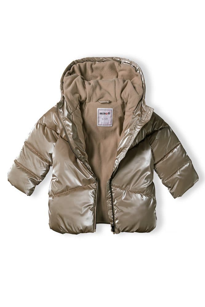 Kabát dívčí prošívaný Puffa s chlupatou podšívkou, Minoti, 16coat 20, hnědá - 158/164 | 13/14let - náhled 4
