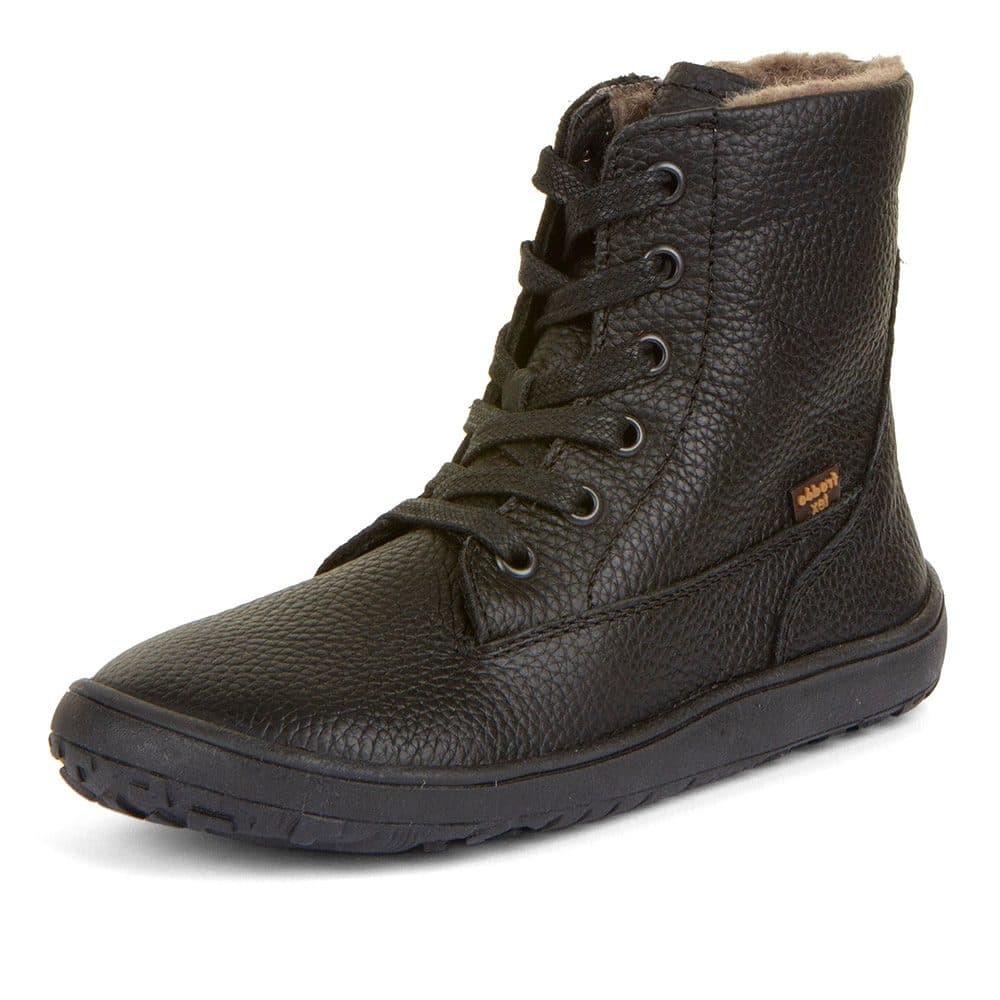 Dětské zimní barefoot boty TEX LACES Black, Froddo, G3160236, černá -