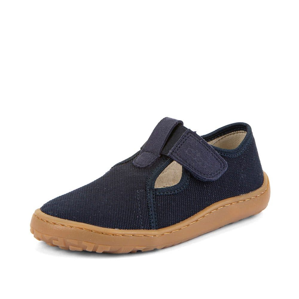 Chlapecké plátěné barefoot přezůvky CANVAS T-BAR DARK BLUE Froddo G1700439 -