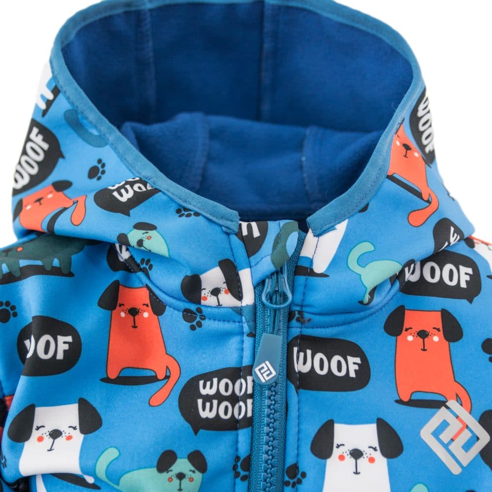 chlapecká softshellová bunda s potiskem a pevnou kapucí, Pidilidi, PD1088-02, modrá - 68/74 - náhled 5