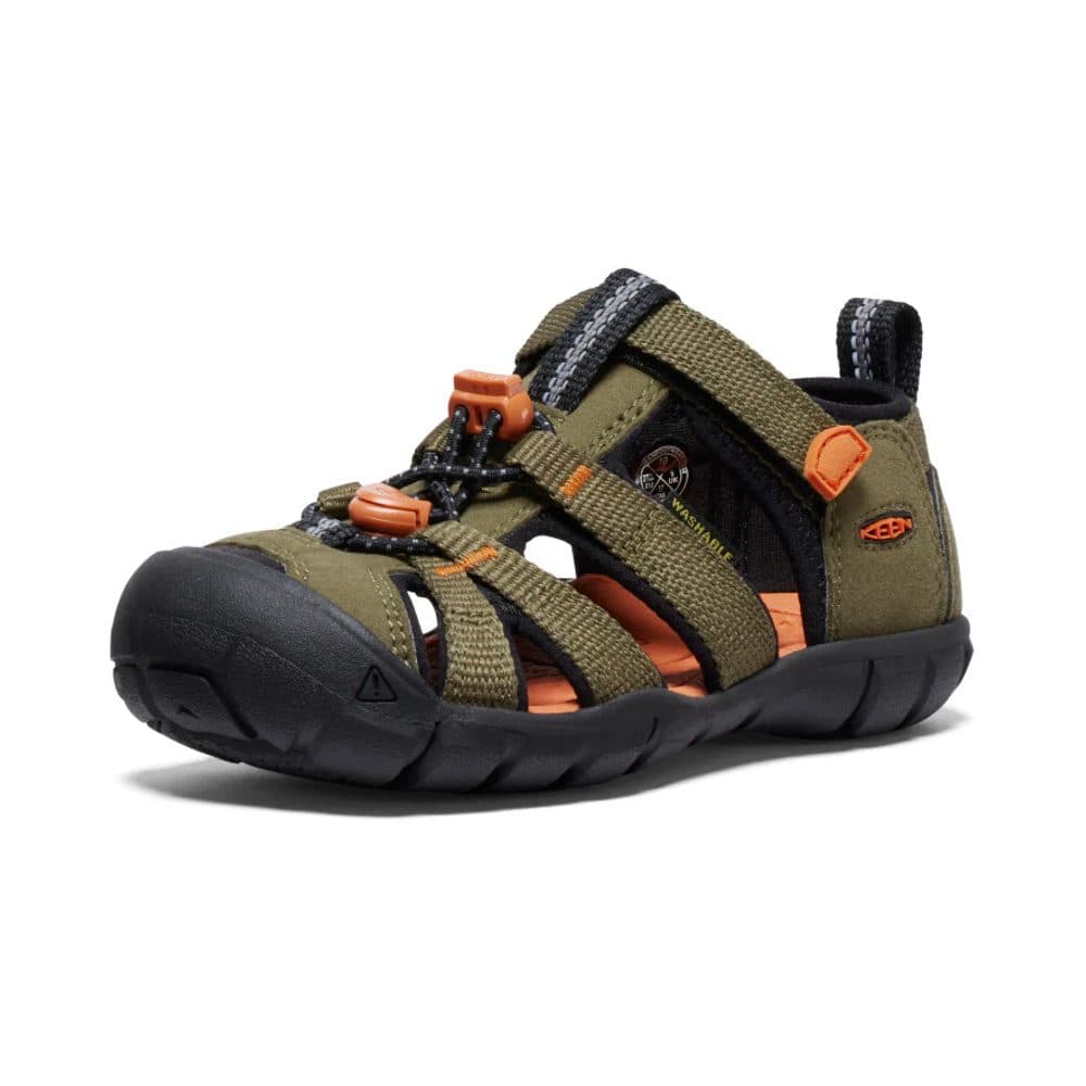 Chlapecké sandály KEEN SEACAMP II CNX dark olive/gold flame - 25/26 - náhled 1