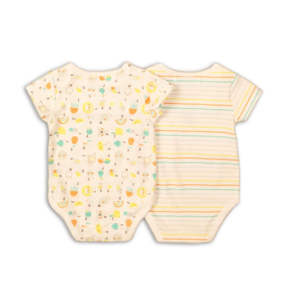 Body kojenecké 2pack, Minoti, ABC 5, bílá - 62/68 | 3-6m - náhled 2