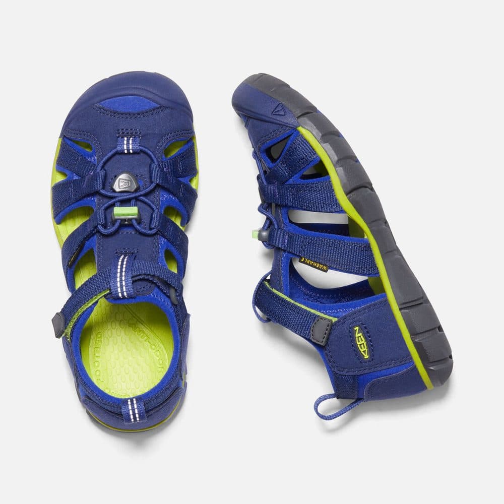 Dětské sandály SEACAMP II CNX, BLUE DEPTHS/CHARTREUSE, keen, 1022993/1022978/1022939, modrá - 22 - náhled 5