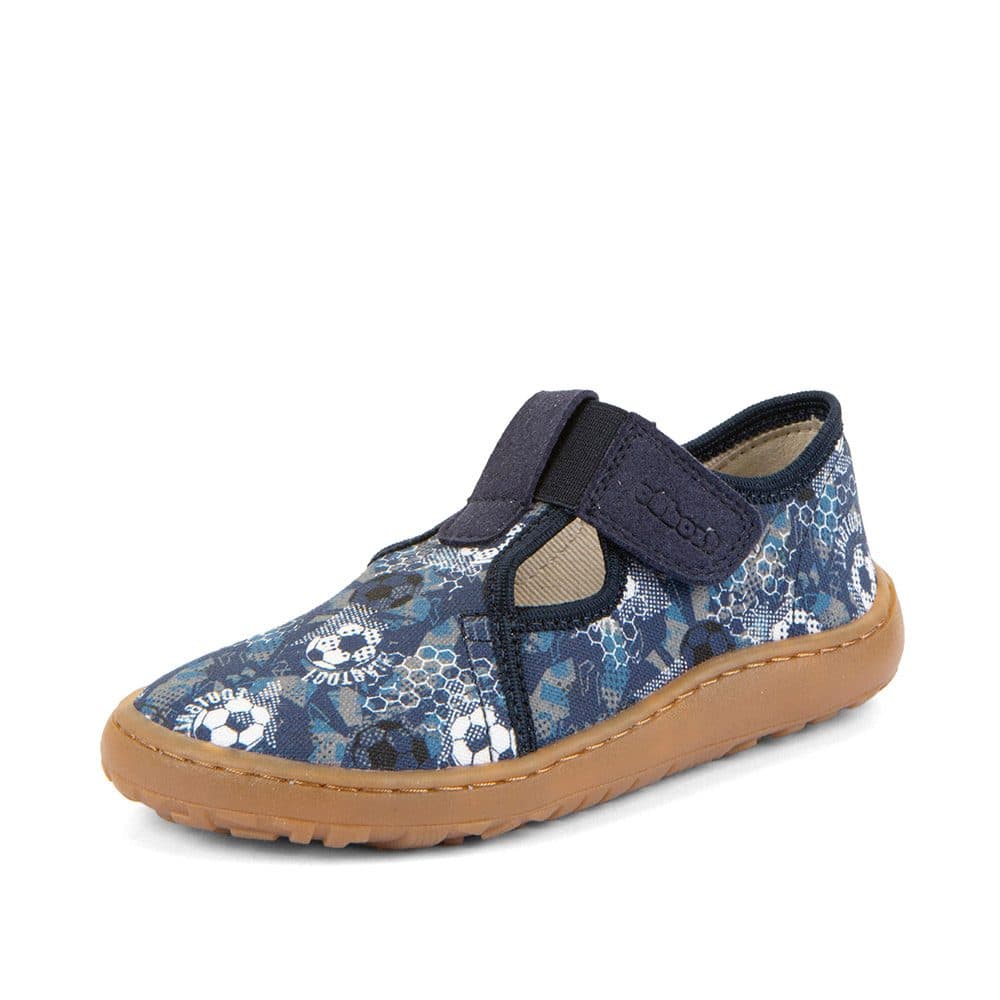 Chlapecké plátěné barefoot přezůvky CANVAS T-BAR BLUE Froddo G1700439-5 -