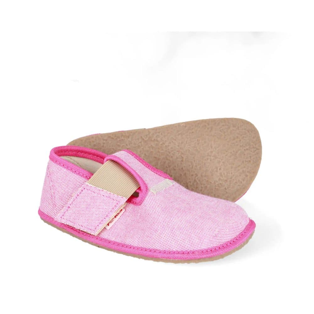 Barefoot dívčí přezůvky Pegres, BF01 textil, růžová - 24 - náhled 3