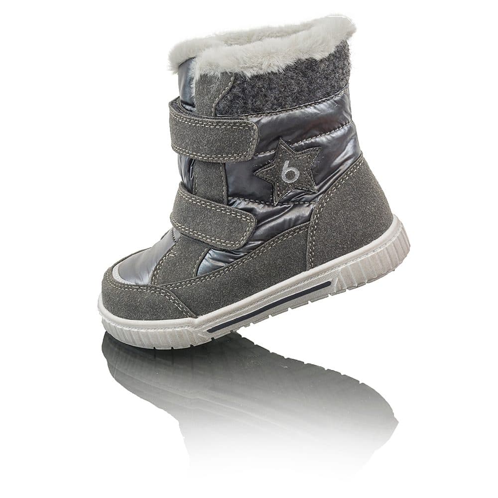 dětské zimní boty s kožíškem POLARFOX, 2 suché zipy, BUGGA, B00172-10, černá -