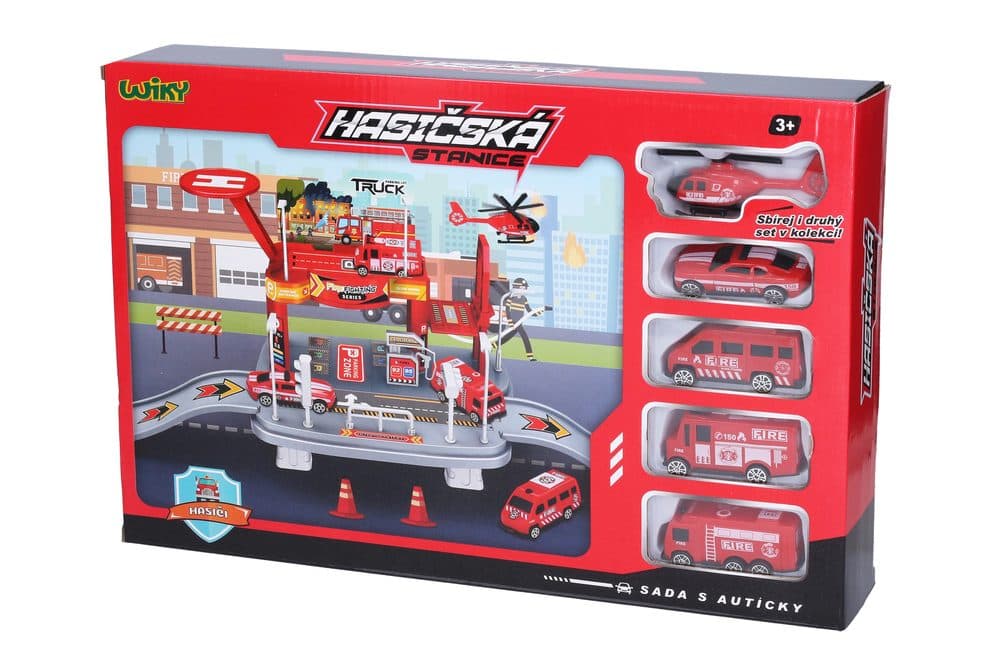 Hasičská stanice s auty 65x19x24,5 cm - český obal, Wiky Vehicles, W049936 - náhled 3