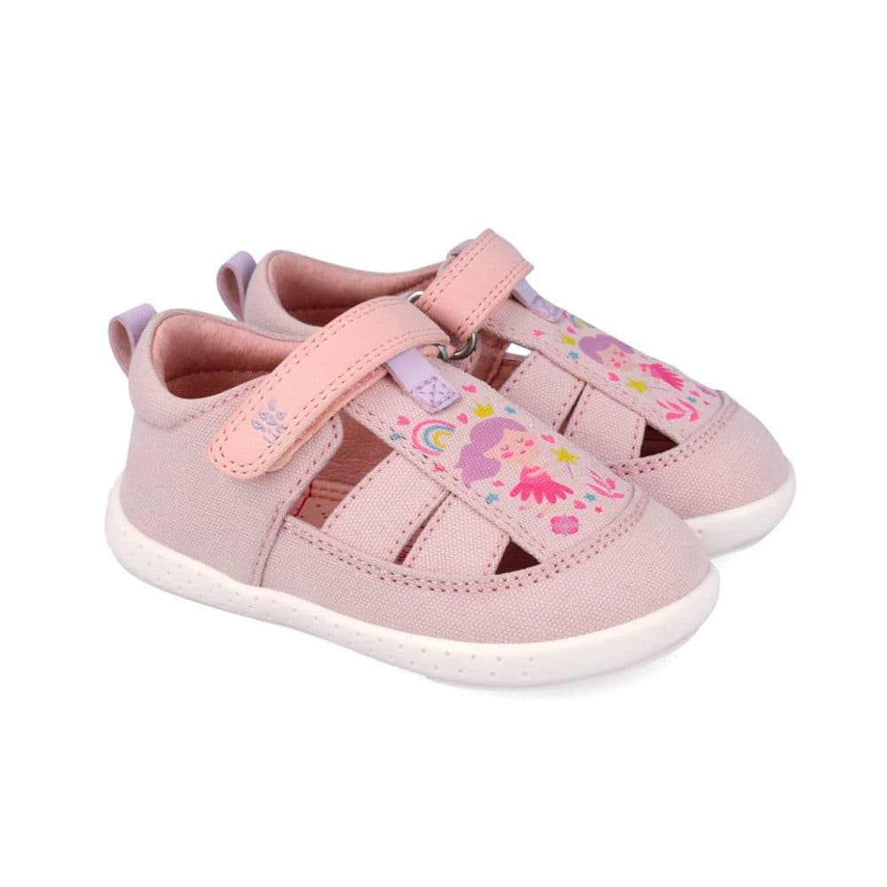 Dívčí barefoot sandály LONA PRINCESA ROSA Biomecanics 262342-A032 -