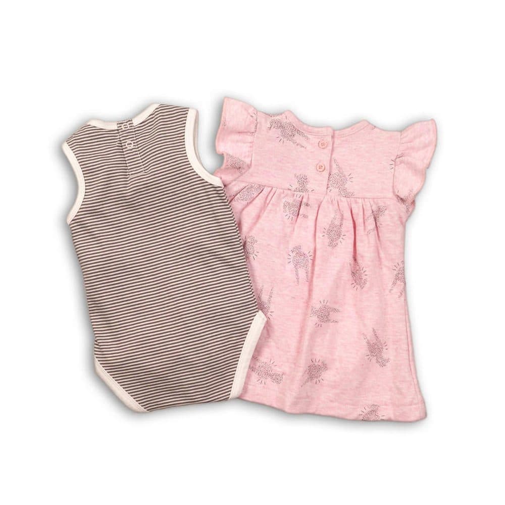 Dívčí set, body a šaty, Minoti, CROWN 4, růžová - 80/86 | 12-18m - náhled 2