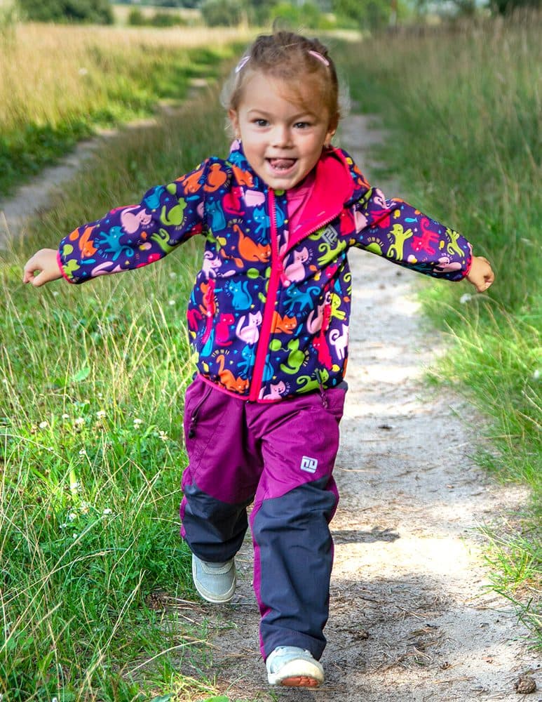 kalhoty sportovní outdoorové, podšité fleezovou podšívkou, Pidilidi, PD1106-06, fialová - 104 | 4let - náhled 2