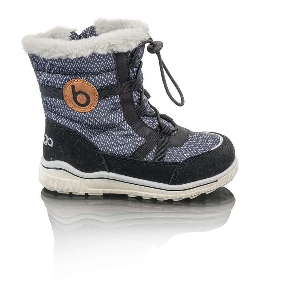 dětské zimní boty s kožíškem ICEFOX, stahování, boční zip, BUGGA, B00171-10, černá - 29 - náhled 4