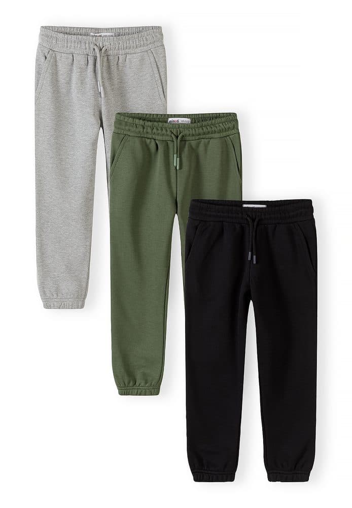 Tepláky slim-fit s elastickým pasem a stahovací šňůrkou 3pack Minoti 29FLEECE285 -