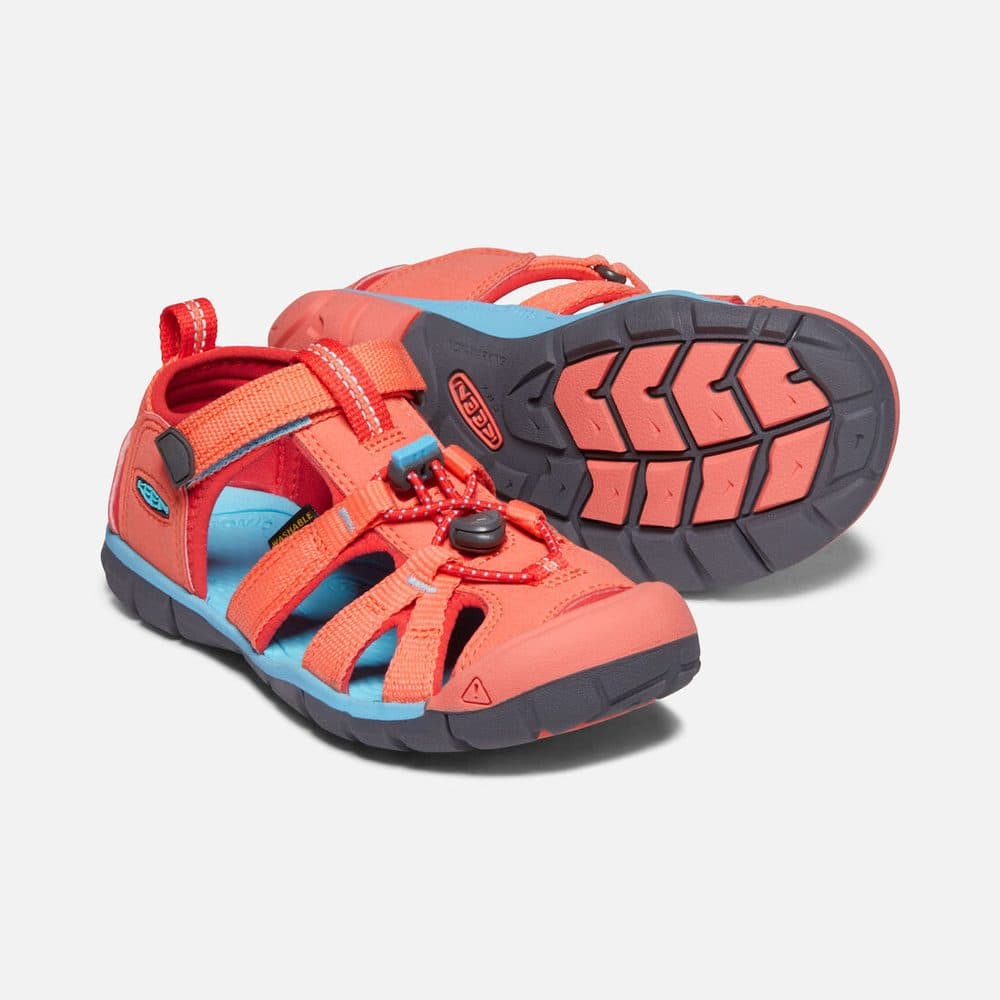 Dětské sandály SEACAMP II CNX, CORAL/POPPY RED, keen, 1022989/1022941/1022974, červená - 22 - náhled 4