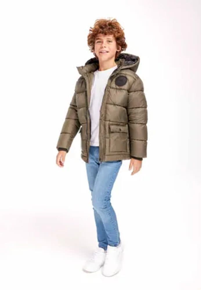 Kabát chlapecký nylonvý Puffa, Minoti, 11COAT 10, khaki - 104/110 | 4/5let - náhled 2