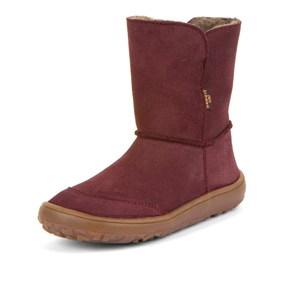 Dívčí zimní barefoot boty TEX SUEDE Bordeaux G3160250-1 -