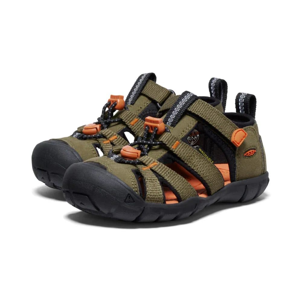 Chlapecké sandály KEEN SEACAMP II CNX dark olive/gold flame - 25/26 - náhled 4