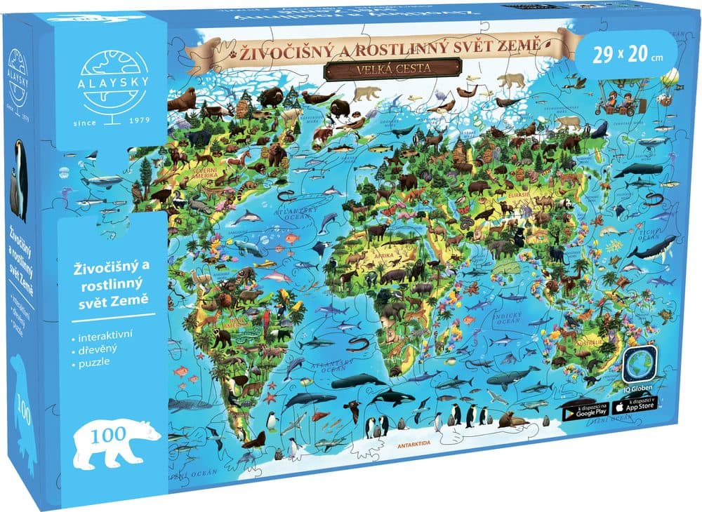 Alaysky's Interaktivní dřevěné puzzle Flora & Fauna A4 AR CZ 100, Alaysky, W057758