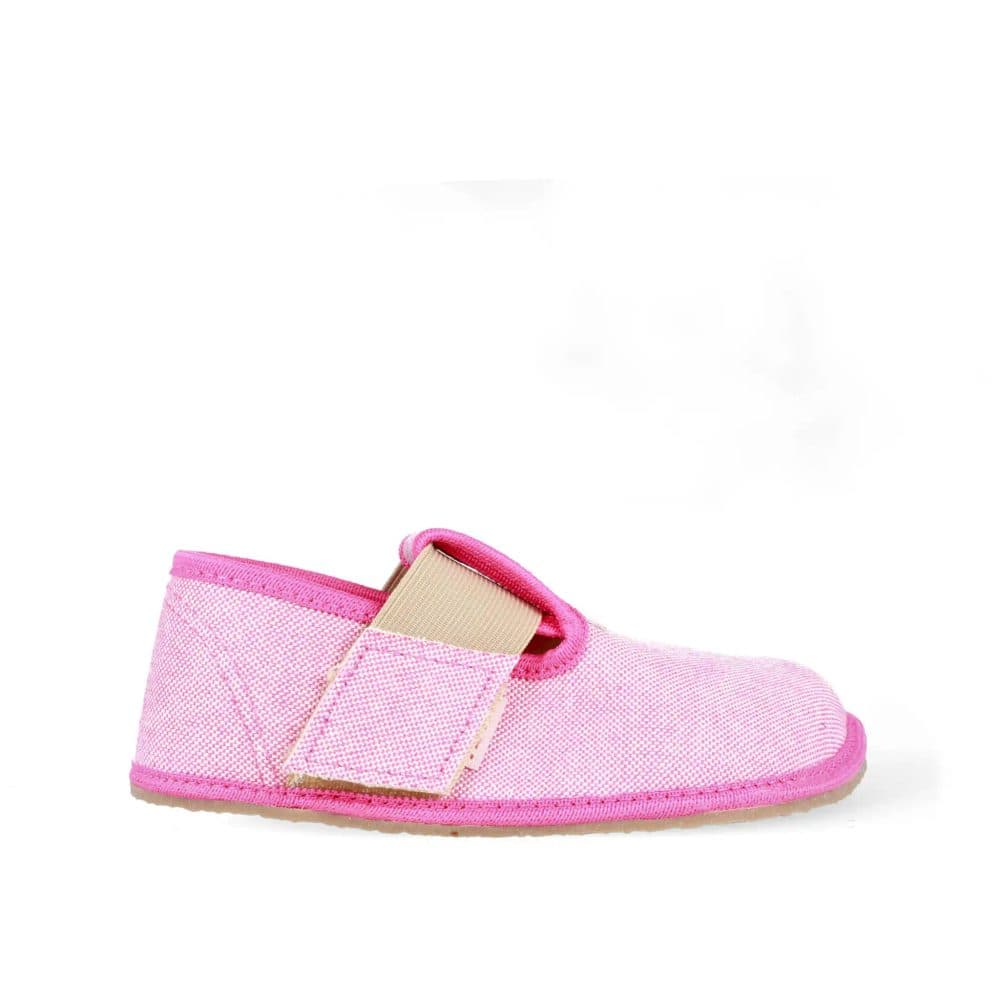Barefoot dívčí přezůvky Pegres, BF01 textil, růžová - 24 - náhled 2