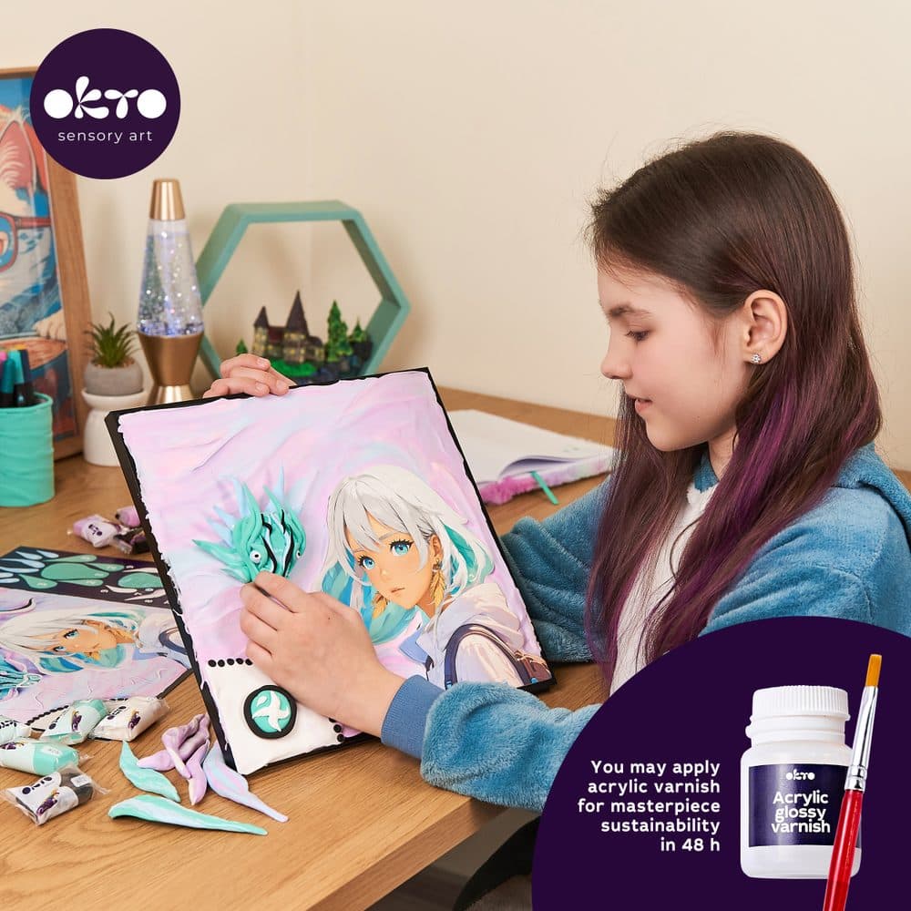 OKTO Manga motiv živlů "Vítr" výtvarný set 30x40 cm, OKTO, W051106 - náhled 3
