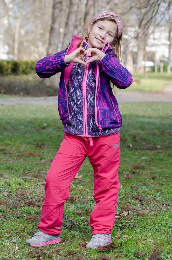 kalhoty sportovní podšité fleezem outdoorové, Pidilidi, PD1075-03, růžová - 86 | 18m - náhled 2