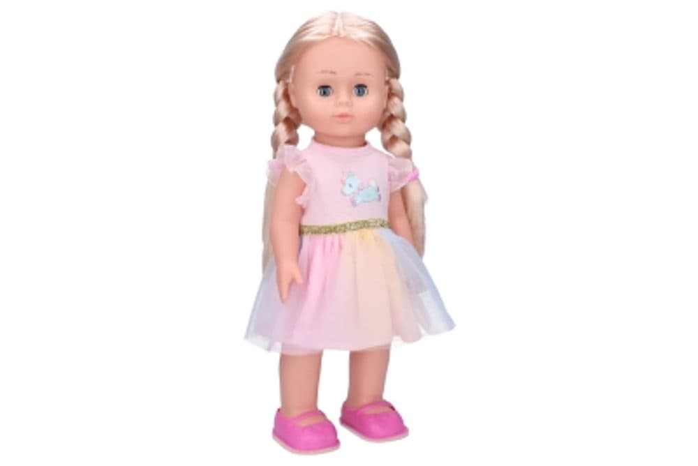 Eliška chodící panenka 41 cm, růžové šaty, Wiky, W008876