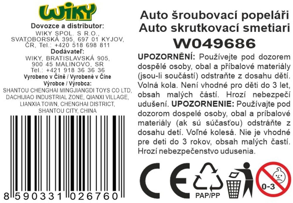 Auto šroubovací popeláři 16 cm, Wiky Vehicles, W049686 - náhled 3