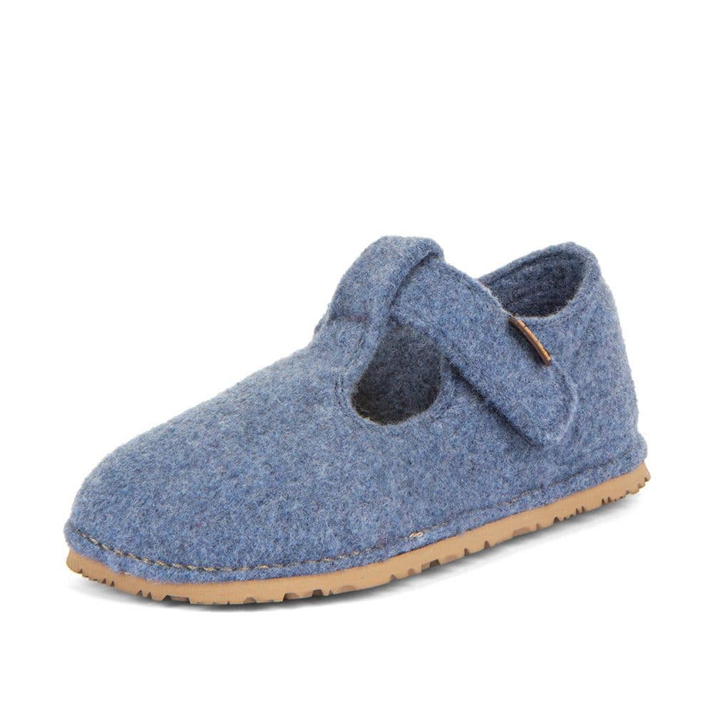 Chlapecké barefoot bačkory FLEXY WOOLY Denim; Froddo; G1700378-1; modrá -