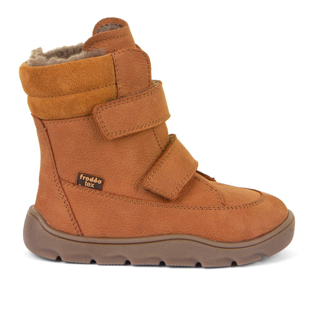 Dětské zimní barefoot boty ZERU TEX WINTER Cognac, Froddo, G3160240-2, hnědá - 25 - náhled 3