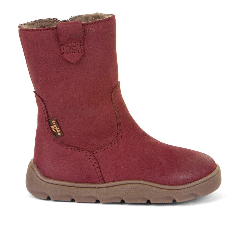 Dívčí zimní barefoot kozačky ZERU TEX BOOT Bordeaux, Froddo, G3160242-4, červená - 24 - náhled 3