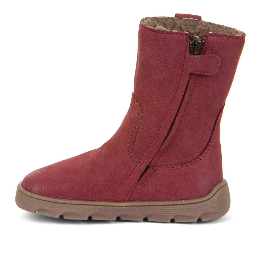 Dívčí zimní barefoot kozačky ZERU TEX BOOT Bordeaux, Froddo, G3160242-4, červená - 24 - náhled 2