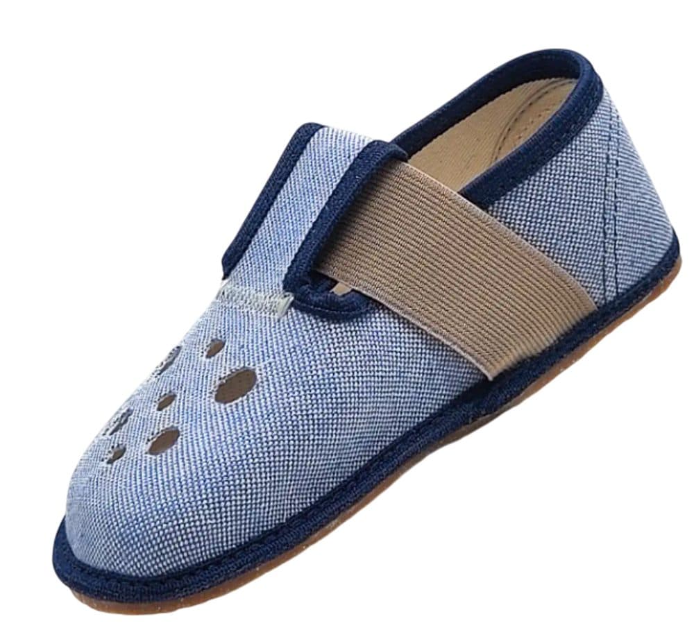 Barefoot chlapecké přezůvky Pegres BF03 textil - modrá - 22 - náhled 4