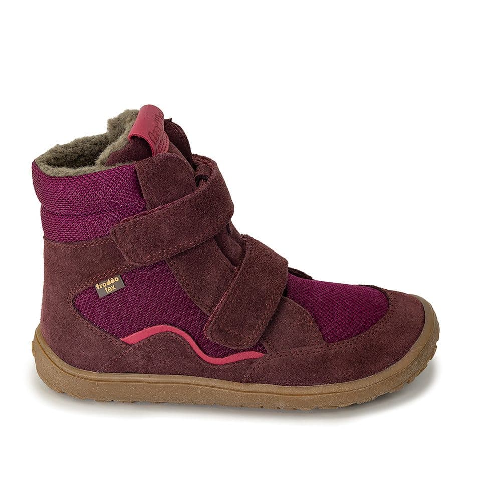Dívčí zimní barefoot boty TEX WINTER Bordeaux, Froddo, G3160233-7, červená - 23 - náhled 3