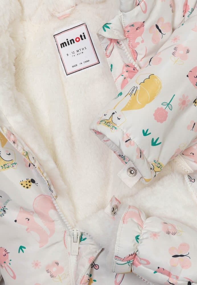 Kombinéza kojenecká zimní podšitá chlupem, Minoti, Butterfly 3, růžová - 56/62 | 0-3m - náhled 3