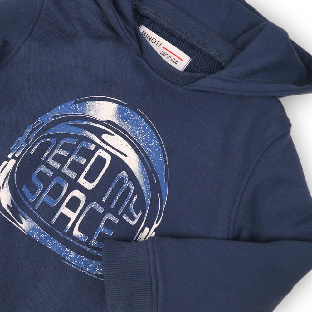 Mikina chlapecká s kapucí, Minoti, TB FLEECE HOODY 1, tmavě modrá - 68/80 | 6-12m - náhled 3