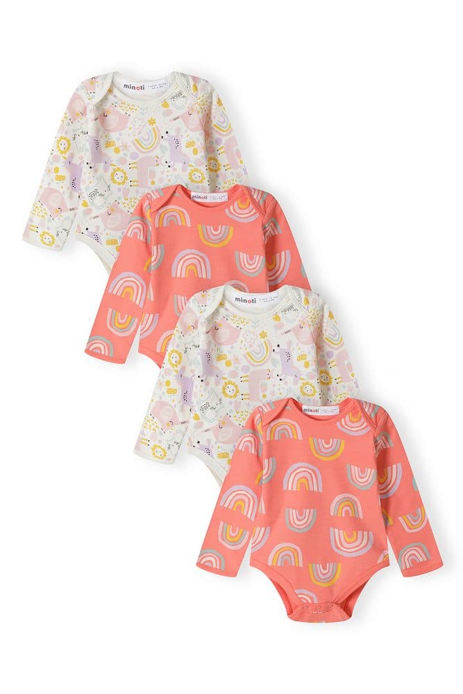 Body kojenecké 4pack, Minoti, 16mbabay 9, růžová -