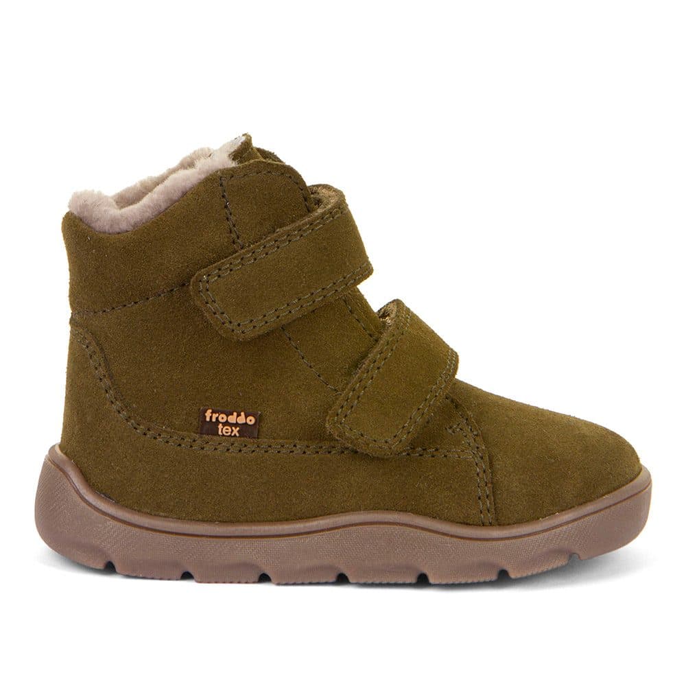 Chlapecké zimní barefoot boty ZERU TEX FURRY Olive, Froddo, G2110149-4, zelená - 20 - náhled 4