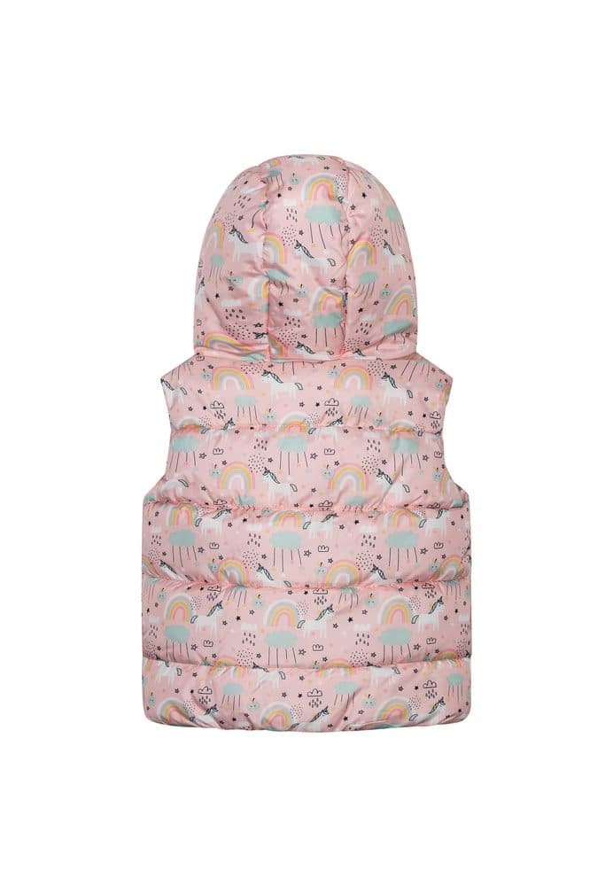 Vesta dívčí nylonová Puffa podšitá microfleecem, Minoti, 12GILET 15, růžová - 80/86 | 12-18m - náhled 2