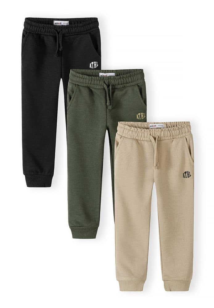 Tepláky chlapecké s elastickým pasem a stahovací šňůrkou 3pack Minoti 29FLEECE203 -