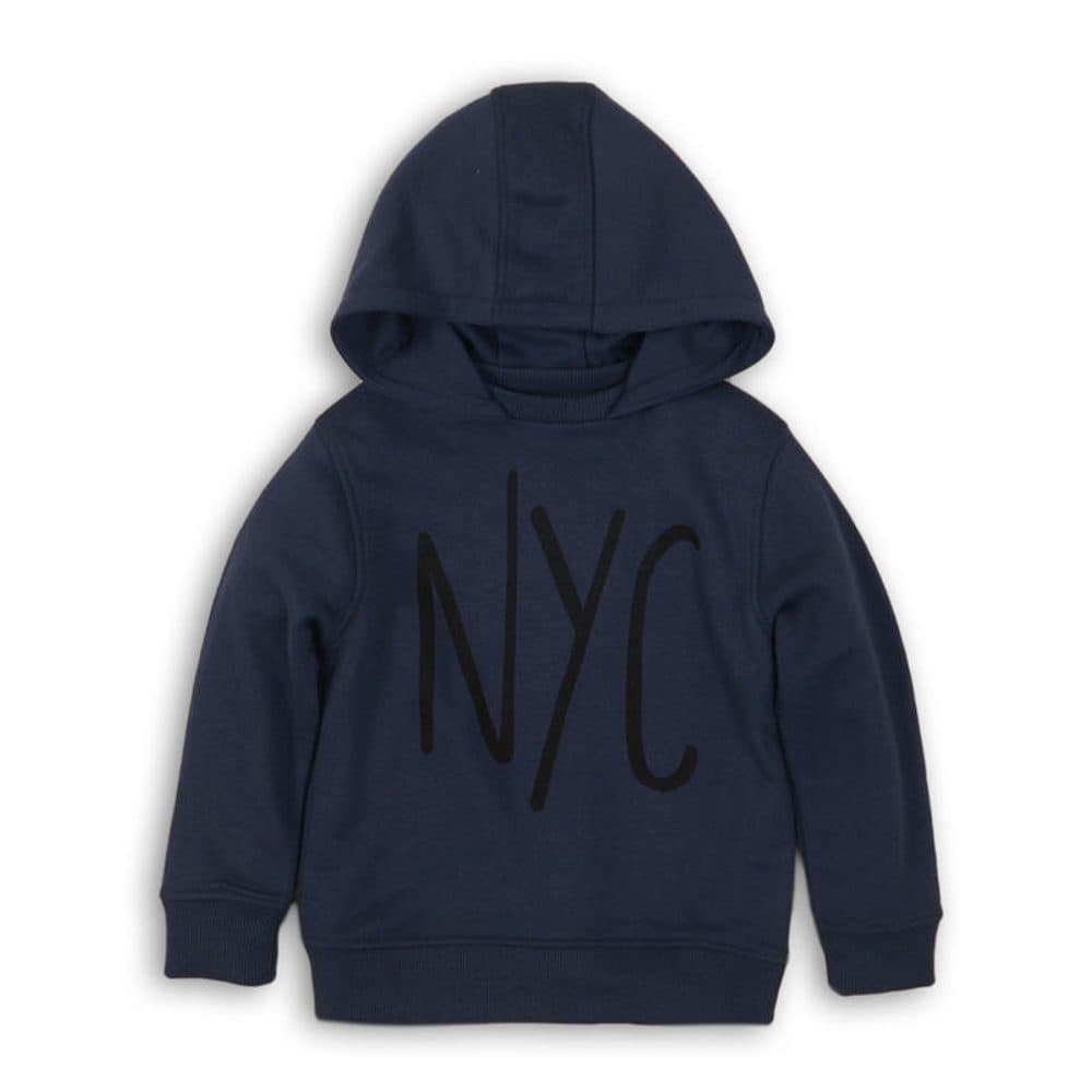 Mikina chlapecká s kapucí, Minoti, KB FLEECE HOODY 7, tmavě modrá -