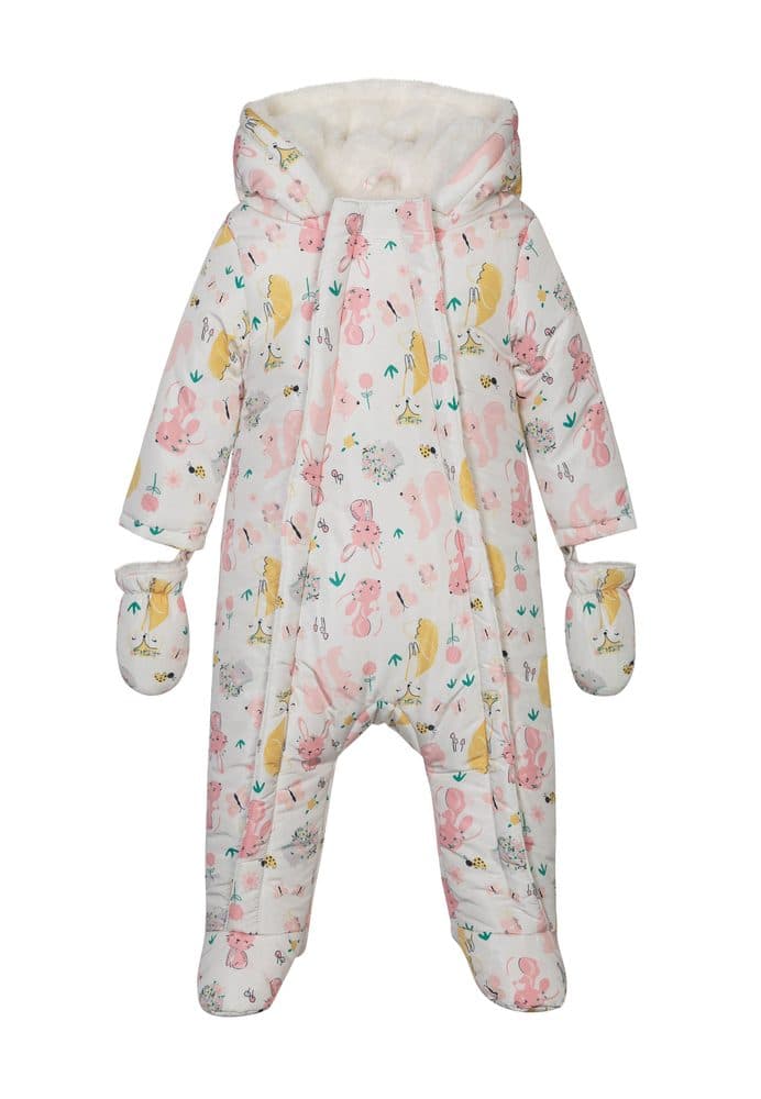 Kombinéza kojenecká zimní podšitá chlupem, Minoti, Butterfly 3, růžová - 56/62 | 0-3m