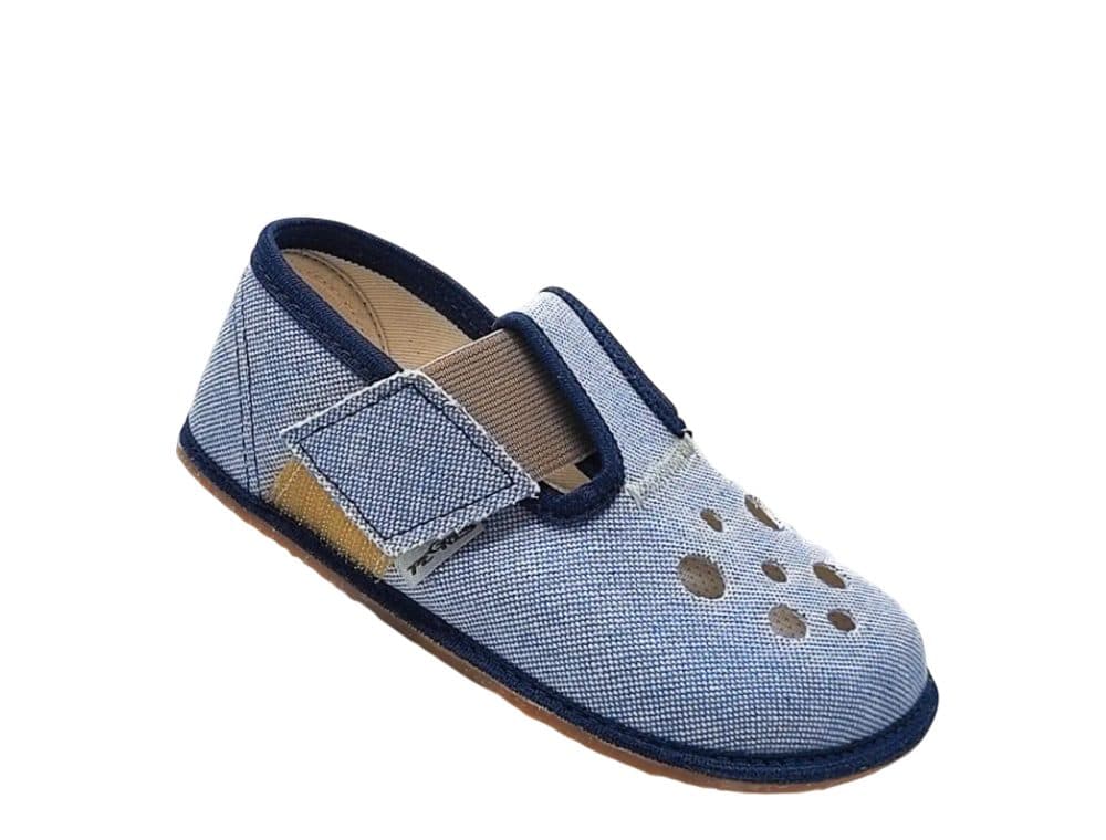 Barefoot chlapecké přezůvky Pegres BF03 textil - modrá - 22 - náhled 2