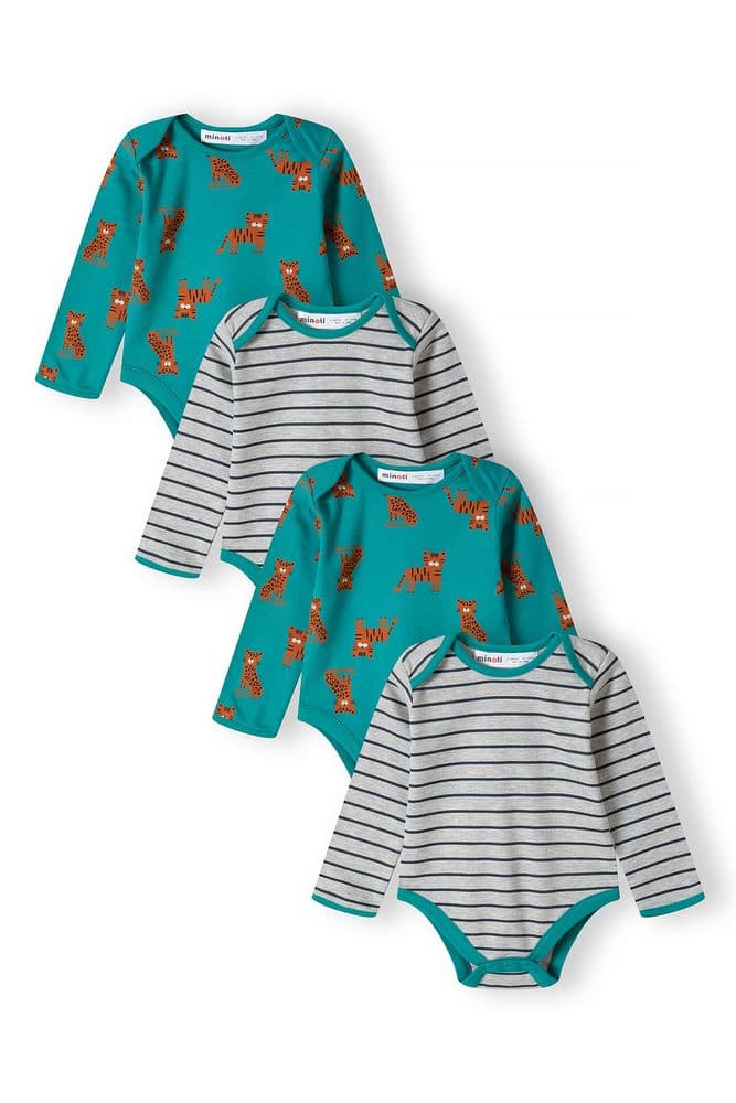 Body kojenecké 4pack, Minoti, 15mbaby 9, modrá - 50/56 | NB
