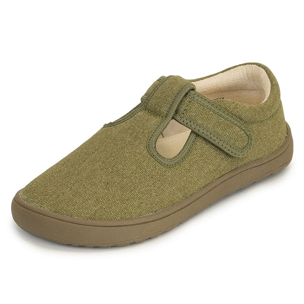 Papuče chlapecké barefoot KIRBY KHAKI, Protetika, zelená -