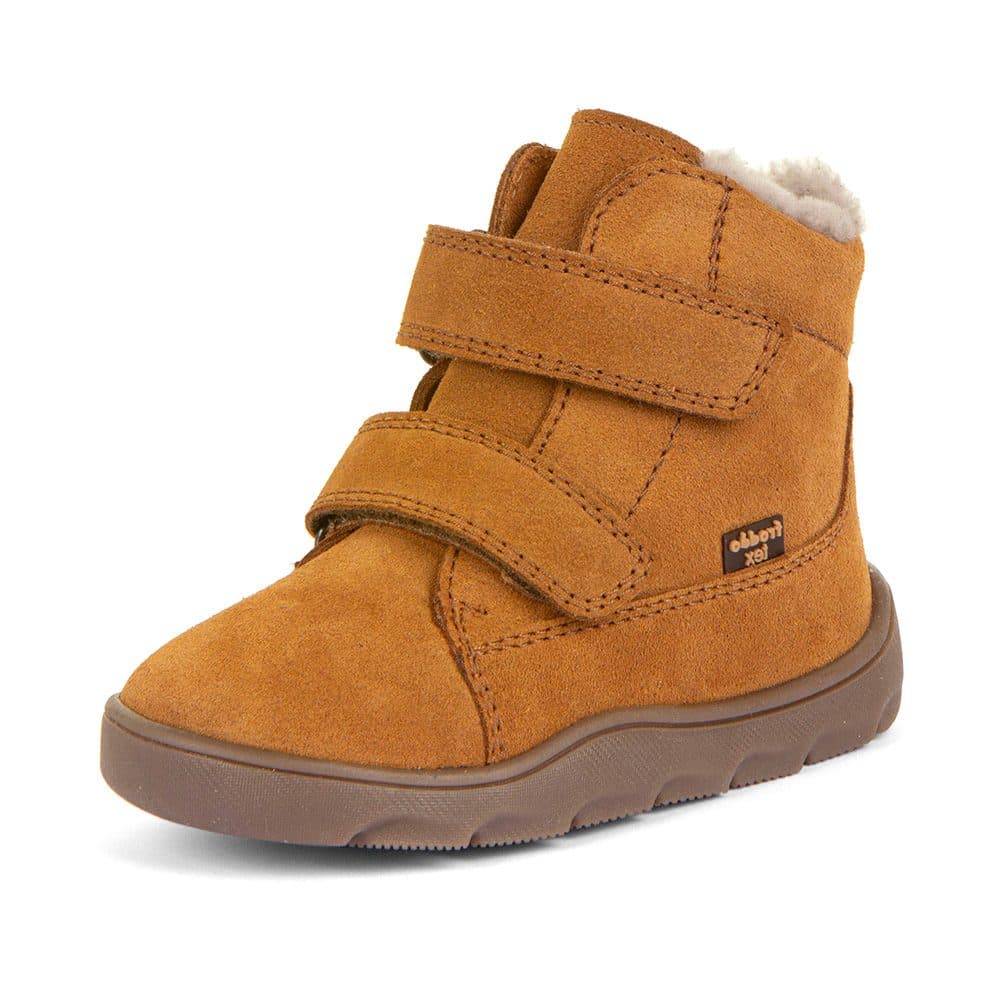 Dětské zimní barefoot boty ZERU TEX FURRY Cognac Froddo G2110151-2 -