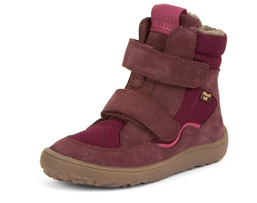 Dívčí zimní barefoot boty TEX WINTER Bordeaux, Froddo, G3160233-7, červená - 23 - náhled 1
