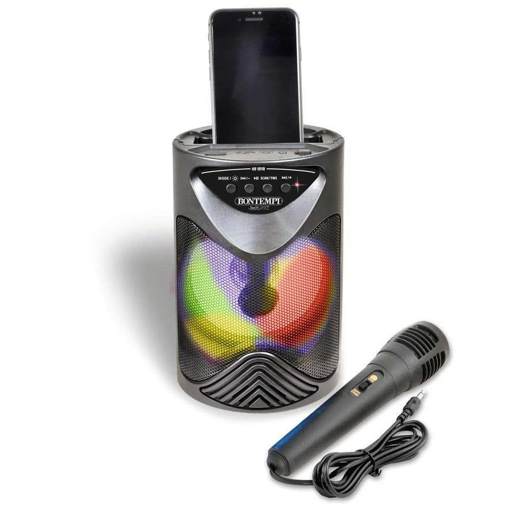 Bontempi Bezdrátový reproduktor s mikrofonem a RGB osvětlením 12,5x12,5x18 cm, Bontempi, W061247 - náhled 2