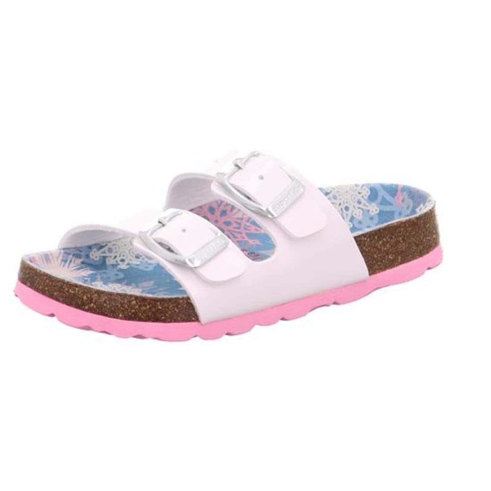 Dívčí korkové pantofle Superfit FOOTBAD White/Multicolored 1-800111-1140 -
