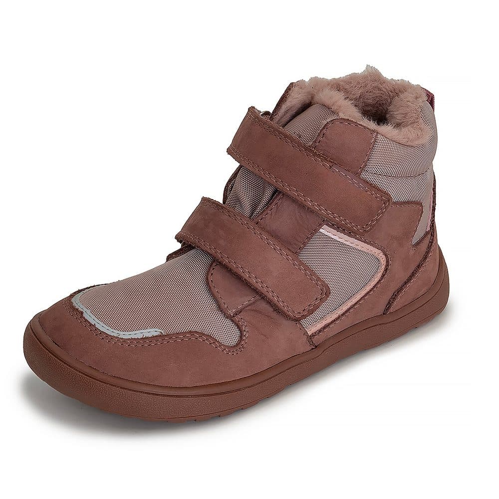 Dívčí zimní barefoot boty DAXI OLD PINK, Protetika, starorůžová -