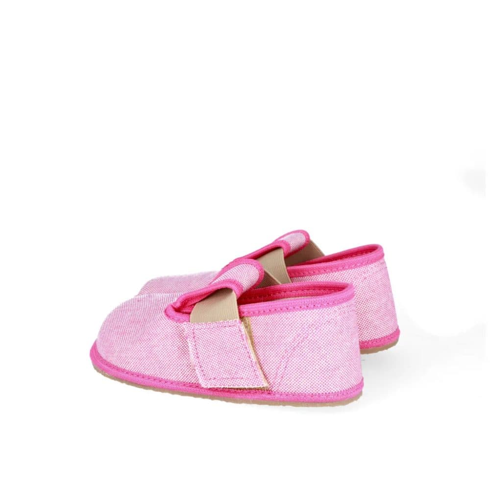 Barefoot dívčí přezůvky Pegres, BF01 textil, růžová - 24 - náhled 5