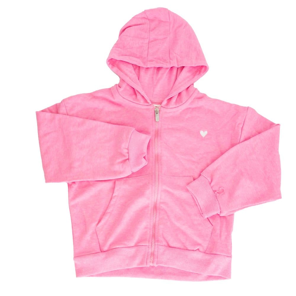 Mikina divčí s kapucí celopropínací, Minoti, 10ZIPEMB 5, růžová -